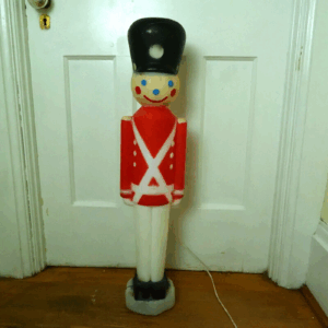 Vintage Toy Soldier Nutcracker Christmas Blow Mold General Foam Light Up 30.5” T