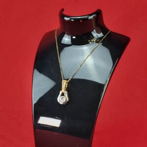Vintage NV Avon Pendant Clear Rhinestone Fashion Jewelry Necklace