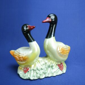 Vintage Porcelain Goose Figurine Hand Painted - Brazil 6 1/2” Tall