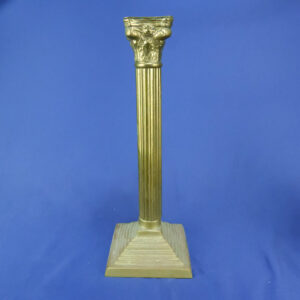 Vintage Brass Greek/Roman Style Pillar Candlestick Holder- 11 1/2"Tall India