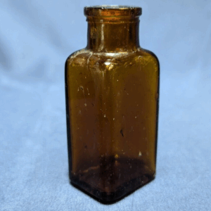 Vintage Miniature Brown Glass Medicine Bottle USA 1900s - 1920s