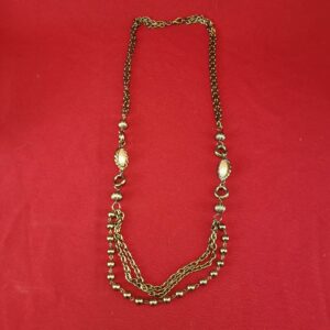 Vintage Gold Tone Layered Fashion Necklace 36"