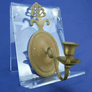 Vintage Brass Fish Etched Candle Wall Sconce Holder Hand Made in India
