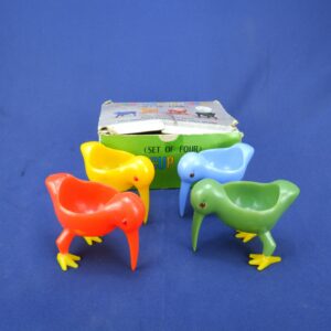 Vintage 1971 Radferm Egg Cup Chicks Multi Colored - Set of Four (Original Box)