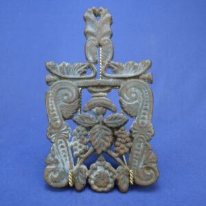 Vintage Hand Forged Cast Iron Decorative Wall Hanging - Grapevine Floral Design
