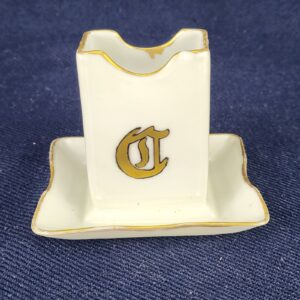 Antique Ashtray with Matchbox Holder White Made in Germany