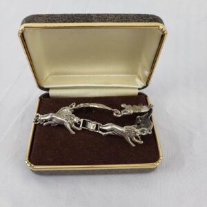 ISRAEL BIBLICAL STERLING SILVER NOAH ARK ANIMAL BRACLET SWIVEL CLASP  13.27g