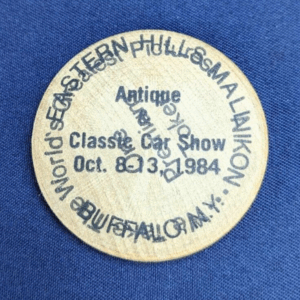 1984 Eastern Hills Mall Antique & Car Sh0w Buffalo, N.Y. Wooden Nickel