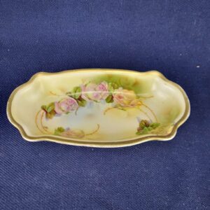 Royal Rudolstadt Prussia Trinket 8" Oval Dish - Gold Trim