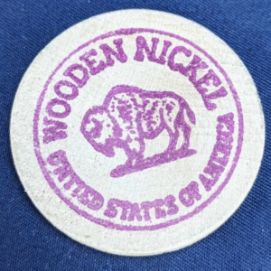Black & Purple Vintage Wooden United States of America Nickel