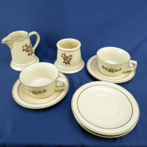 Vintage Pfaltzgraff Village pattern (#6-1) Coffee Teacup Set