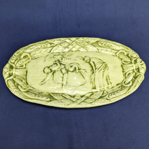 Vintage Earthenware 'The Gleaners' Relief Raised Artwork - Glazed - Bread Plate