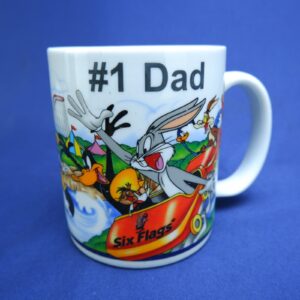Vintage Bugs Bunny Six Flags Mug Coffee Cup #1 Dad Looney Tunes Roller Coaster