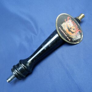 Saranac Pumpkin Ale Black Halloween Themed Vintage Wooden Beer Tap Handle