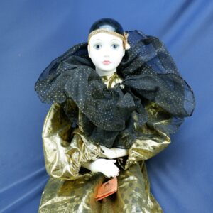 Vintage KINGSTATE THE DOLLCRAFTER Porcelain Bisque Jester Doll with Stand 39"