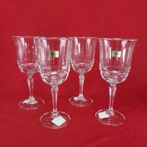 Vintage Luminarc Crystal Goblets (4) / Wine Glasses 8" Tall -Syracuse Tag