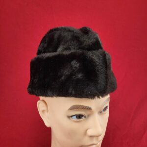 VINTAGE WOMENS LARGE 1970s WINTER FAUX FUR HAT BROWN - 56.5 CM Medium