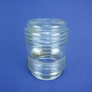 Vintage Ribbed Cylindrical Glass Light Shade