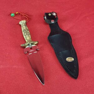 Vintage Miniature Sword Letter Openers in Sheathe with Aztec Design Handle