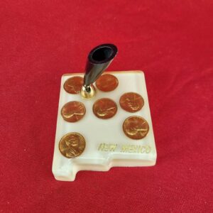 Vintage New Mexico Pen Holder Souvenir with Pennies Hyler Creation Santa Cruz CA