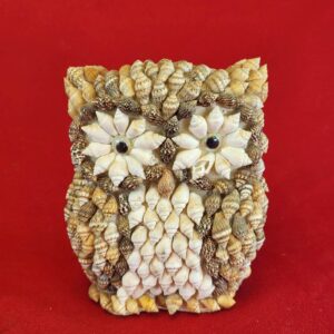 Vintage Seashell Owl Figurine with Googly Eyes - Made in Philippines Souvenir