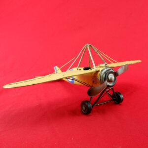 Vintage Tin Hand Made Single Fighter Pilot Plane WWI Military Airplane Decor