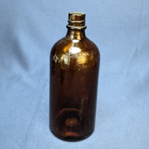 Vintage Brown Glass Medicine Bottle Twist Top - 1940's