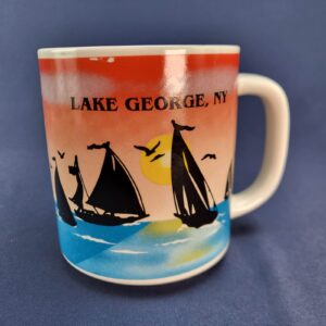 Vintage Lake Goerge New York Coffee Mug Nanco Nancy Sales Inc. 3.75"