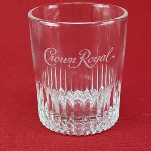 Vintage Crown Royal Whiskey Tumbler Glass Etched - Great Condition