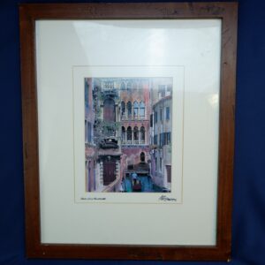 Martin Roberts HOTEL CANAL Custom Framed Art  Signed Matted and Framed