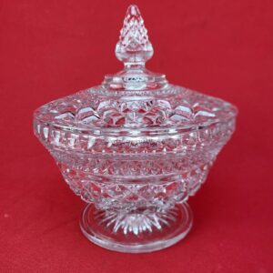 Vintage Wexford Anchor Hocking Pressed Glass Crystal Candy Dish