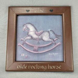 MARY HUGHES OLDE ROCKING HORSE PRINT SIGNED & FRAMED 10 1/4" x 10 1/4"