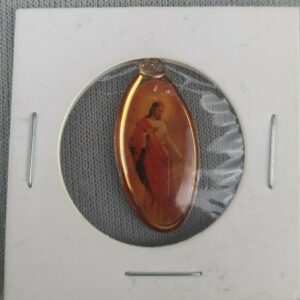 Vintage Gold Tone and Epoxy Jesus Pendant