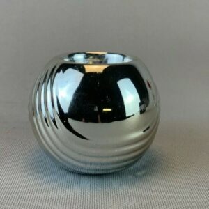 Dolomite Candle Holder with Original Candle IN BOX Shiny Silver
