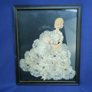 Antique Art Deco Ribbon Lady/Paper Doll Framed Picture 1920-30's