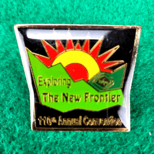 Exploring The New Frontier Vintage Epoxy Lapel Pin
