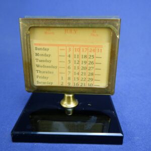 Vintage Perpetual Desk Calendar Revolving Display Brass Style S-J. Bandes & Co