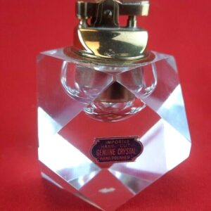 Beautiful Heavy Estate Find Imported Crystal Hand Cut and Polished Lighter