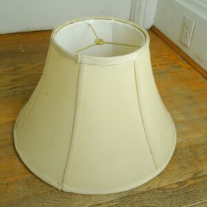 Vintage Creme Classic Bell-Shaped Fabric Lampshade - 12" Tall