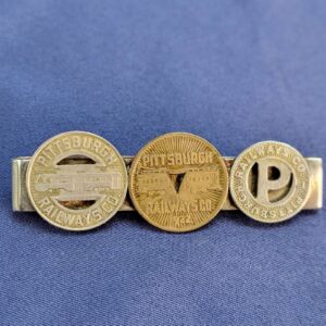Vintage Hand Made Pittsburg Railways Co. Tie Clip - SWANK Fare Token