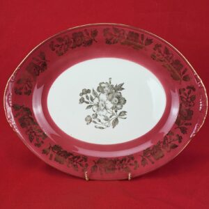 Vintage Homer Laughlin Eggshell Red 13" Serving Platter - RARE Pattern