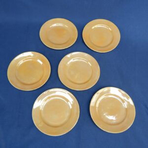 Vintage Iridescent Orange Dessert Plates Set of 6 - Made in Japan