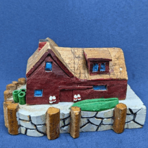 Vtg Miniature Hand Made Beautiful Wooden Carved Fisherman Pier Emory Rikert