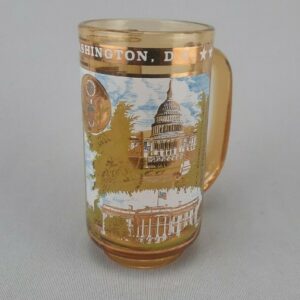Vintage Souvenir Glass Mug - Amber Glass Stein 5.5" - Scenic Washington D.C.
