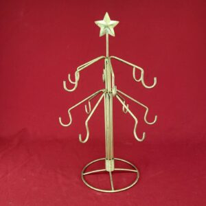 Vintage 2 Tier Gold Metal Wire CHRISTMAS TREE Countertop Store Display