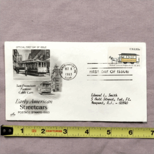 Vintage 1983 USA3 #2059 ARTCRAFT FDC Street Cars First American 1832-Newport RI