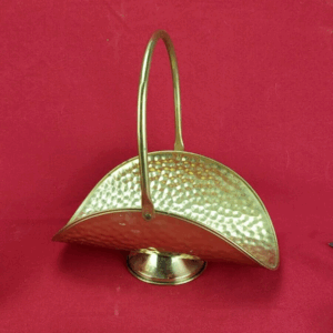Vintage 1987 Hammered Brass Basket FTDA - Made in Holland by Nijhaf-Zevenaar.
