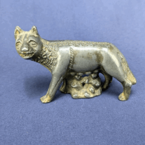 Vintage Bronze Figurine – She-Wolf with Romulus and Remus