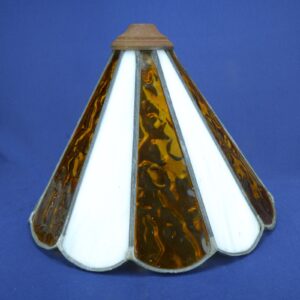 Vintage Tiffany Style TULIP Leaded Slag & Stained-Glass Lampshade