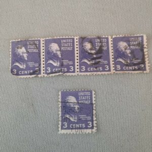 Thomas JEFFERSON Postage PURPLE 3 Cent STAMP 1801-1809 Lot of 5